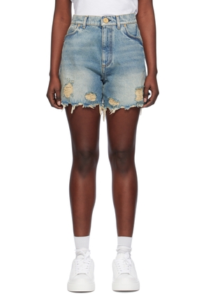 Balmain Blue Vintage Denim Shorts