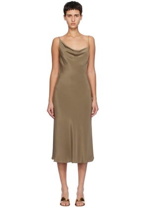 Silk Laundry Khaki Carrie Midi Dress