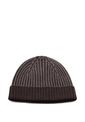 04651/TRIP IN A BAG ribbed wool beanie hat - Brown