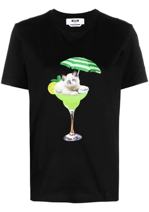 MSGM graphic print short-sleeve T-shirt - Black