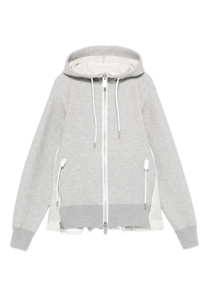 sacai panelled hoodie - Grey