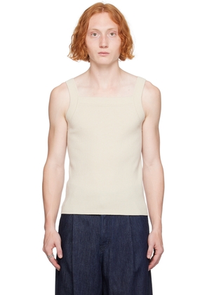 Dries Van Noten Off-White Square Neck Tank Top