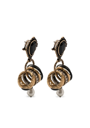 Chloé black drop multiple-rings earrings - Gold