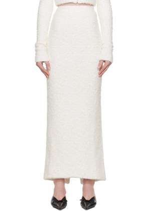 Balenciaga Off-White Tweed Maxi Skirt