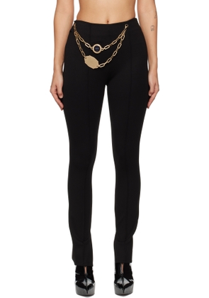 AREA Black Chain Plate Belt Leggings