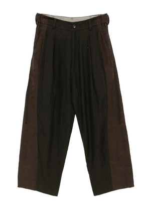 Ziggy Chen floral-embroidered trousers - Brown