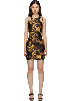 Versace Jeans Couture Black Printed Minidress