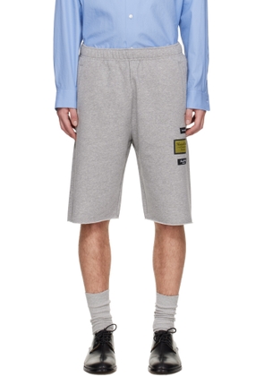 MM6 Maison Margiela Gray Logo Patch Shorts