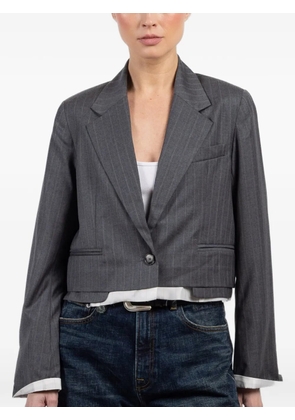 WE-AR4 The Cocktail pinstripe-pattern cropped jacket - Grey