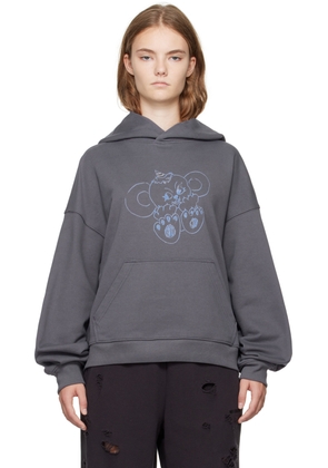 We11done Gray Monster Fitted Hoodie