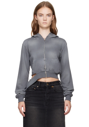 We11done Gray Distressed Hoodie