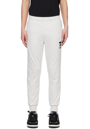 AAPE by A Bathing Ape Off-White Embroidered Sweatpants