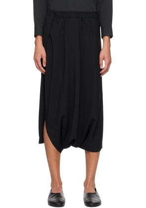 132 5. ISSEY MIYAKE Black Seamless Bottoms Basic Trousers