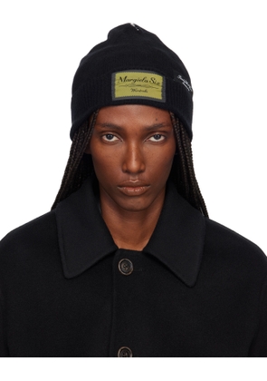 MM6 Maison Margiela Black Access Labels Story Beanie