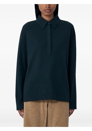 The Row Roddie long-sleeve buttoned polo shirt - Black