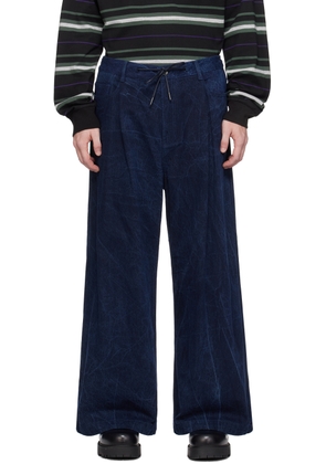 Juun.J Indigo Oil-Washed Wide Jeans