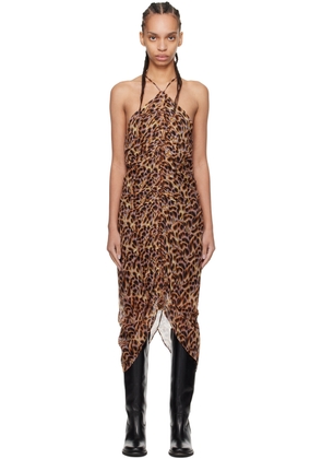 Isabel Marant Etoile Brown & Purple Valdi Midi Dress