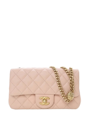CHANEL Pre-Owned 2021-2025 Mini Rectangular Classic Lambskin Sweet Camellia Flap crossbody bag - Pink