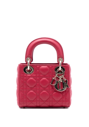 Christian Dior Pre-Owned 2020 Mini Lambskin Cannage Lady Dior satchel - Pink