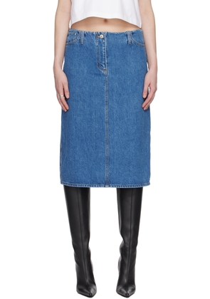Magda Butrym Blue Five-Pocket Denim Midi Skirt