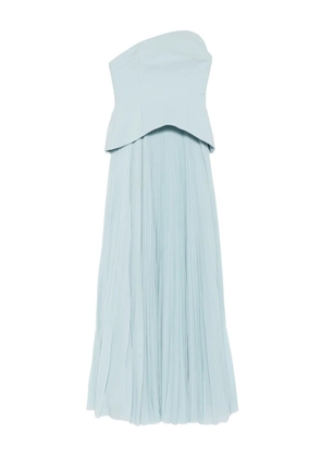 Solace London Britt strapless pleated dress - Blue