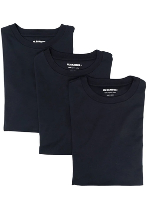 Jil Sander set of 3 logo-patch crew-neck T-shirts - Blue