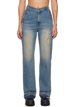 We11done Blue Heart Jeans