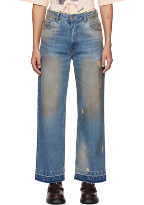 We11done Blue Grunge Jeans