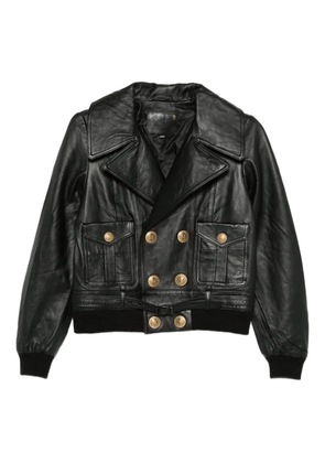 R13 double-breasted faux-leather jacket - Black