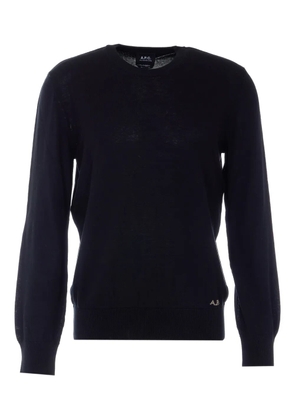A.P.C. embroidered-logo crew-neck sweater - Black