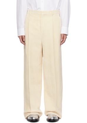 Jil Sander Beige Pleated Trousers