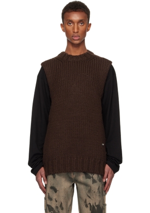 We11done Brown Sleeveless Sweater