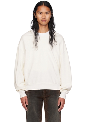 We11done White Wide Neck Hoodie