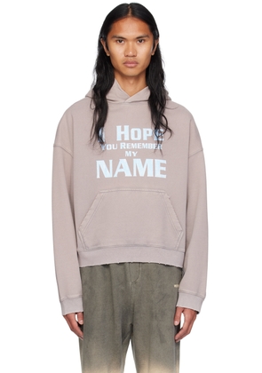 We11done Taupe Lettering Hoodie