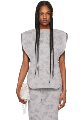 Mame Kurogouchi Gray Floral T-Shirt