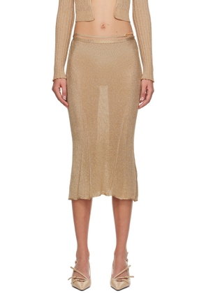 JACQUEMUS Gold Guirlande 'La Jupe Brilho' Midi Skirt