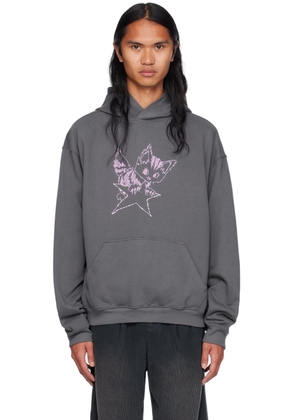 We11done Gray Monster Fitted Hoodie