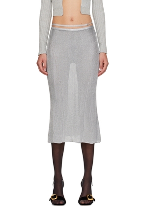 JACQUEMUS Silver Guirlande 'La Jupe Brilho' Midi Skirt
