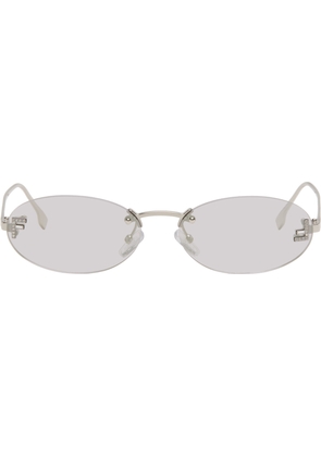 Fendi Silver 'Fendi First' Crystal Sunglasses