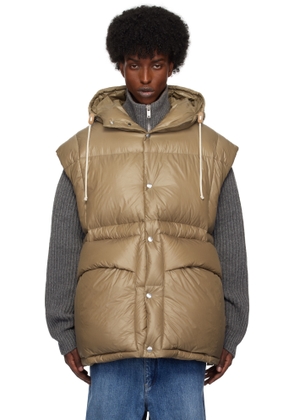 Jil Sander Brown Quilted Down Vest