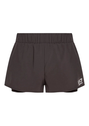 Ea7 Emporio Armani logo-print shorts - Brown