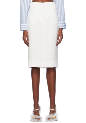 JACQUEMUS White Les Sculptures 'La jupe midi Bari' Midi Skirt
