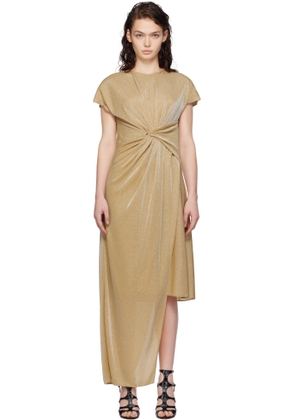 Lanvin Gold Asymmetrical Lurex Maxi Dress