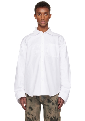 We11done White Twisted Sleeve Shirt
