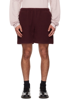 Rier SSENSE Exclusive Burgundy Fleece Shorts