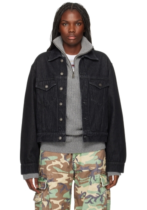 Sky High Farm Workwear Black Cropped Denim Jacket