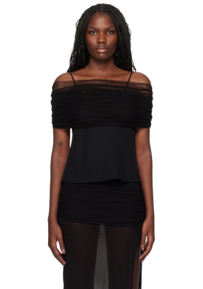 Christopher Esber Black Veiled Shawl Camisole