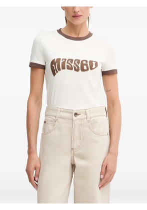 Miss Sixty appliquéd ringer T-shirt - White