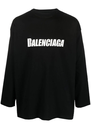 Balenciaga logo-print long-sleeved T-shirt - Black