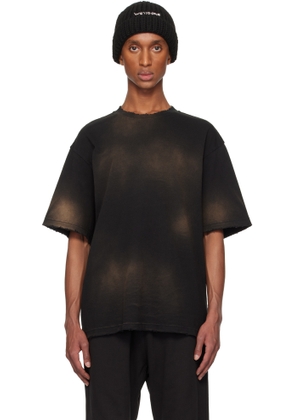 We11done Black Standard Logo Washed T-shirt